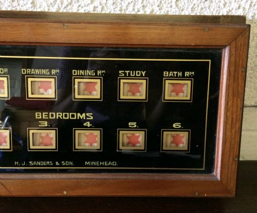 CIRCA 1900 SERVANTS BELL BOARD BOX IN MAHOGANY CASE WITH GLASS PANEL - ADDITIONAL PHOTO 5