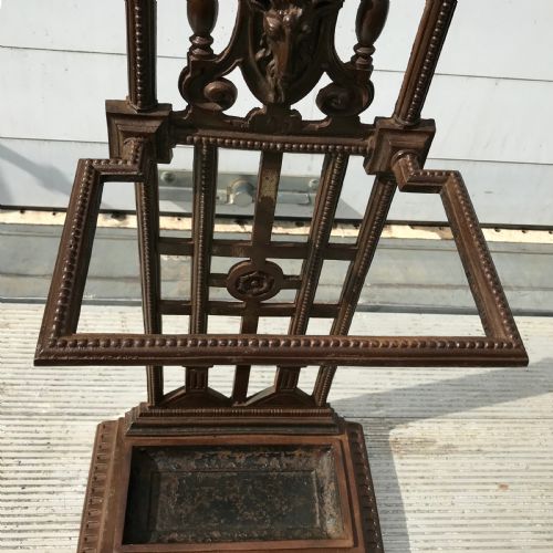VICTORIAN CAST IRON STICK STAND WITH DRIP TRAY - ADDITIONAL PHOTO 3