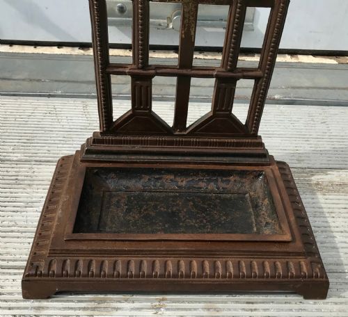 VICTORIAN CAST IRON STICK STAND WITH DRIP TRAY - ADDITIONAL PHOTO 5