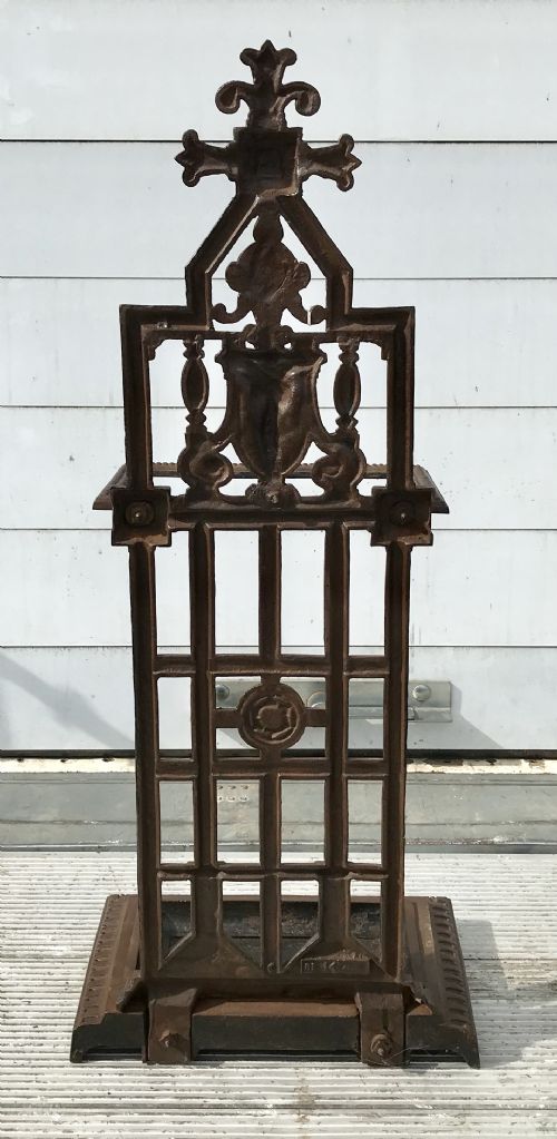 VICTORIAN CAST IRON STICK STAND WITH DRIP TRAY - ADDITIONAL PHOTO 10