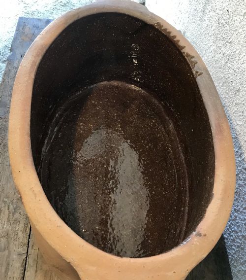 19TH CENTURY TERRACOTTA SALTER WITH SALT GLAZED INTERIOR - ADDITIONAL PHOTO 2
