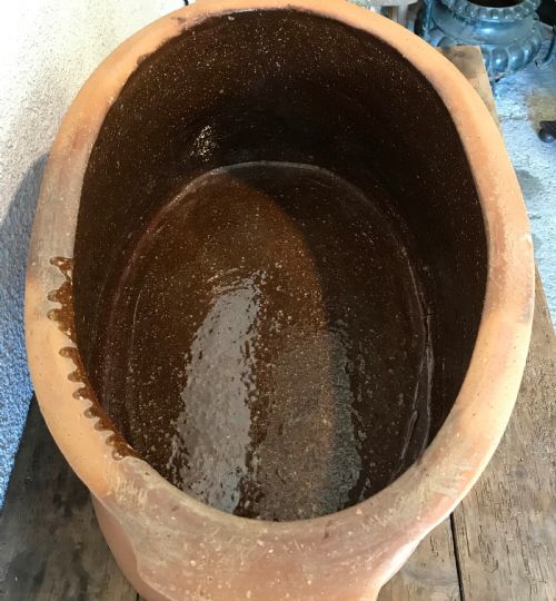 19TH CENTURY TERRACOTTA SALTER WITH SALT GLAZED INTERIOR - ADDITIONAL PHOTO 3