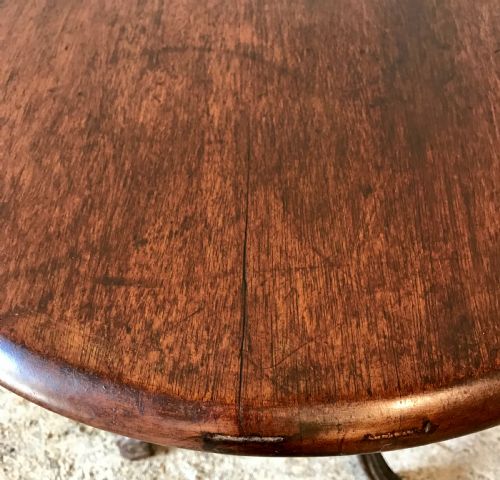 VICTORIAN CAST IRON PUB TABLE WITH ORIGINAL MAHOGANY TOP - ADDITIONAL PHOTO 4