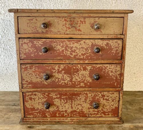 19TH CENTURY PAINTED PINE SPECIMEN COLLECTOR'S DRAWERS WITH LAYERS OF OLD PAINT - ADDITIONAL PHOTO 1