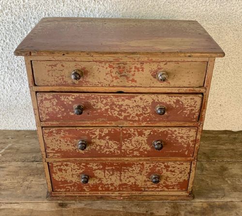 19TH CENTURY PAINTED PINE SPECIMEN COLLECTOR'S DRAWERS WITH LAYERS OF OLD PAINT - ADDITIONAL PHOTO 2