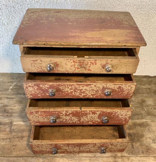 19TH CENTURY PAINTED PINE SPECIMEN COLLECTOR'S DRAWERS WITH LAYERS OF OLD PAINT - ADDITIONAL PHOTO 3