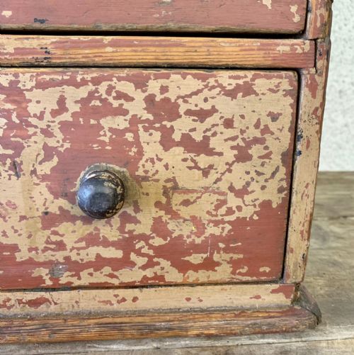 19TH CENTURY PAINTED PINE SPECIMEN COLLECTOR'S DRAWERS WITH LAYERS OF OLD PAINT - ADDITIONAL PHOTO 8