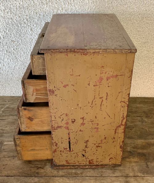 19TH CENTURY PAINTED PINE SPECIMEN COLLECTOR'S DRAWERS WITH LAYERS OF OLD PAINT - ADDITIONAL PHOTO 9