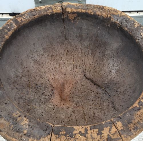 19TH CENTURY MORTAR FROM HAND CARVED HOLLOWED OUT TREE TRUNK - ADDITIONAL PHOTO 9