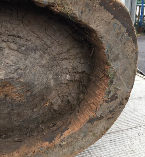 19TH CENTURY MORTAR FROM HAND CARVED HOLLOWED OUT TREE TRUNK - ADDITIONAL PHOTO 10