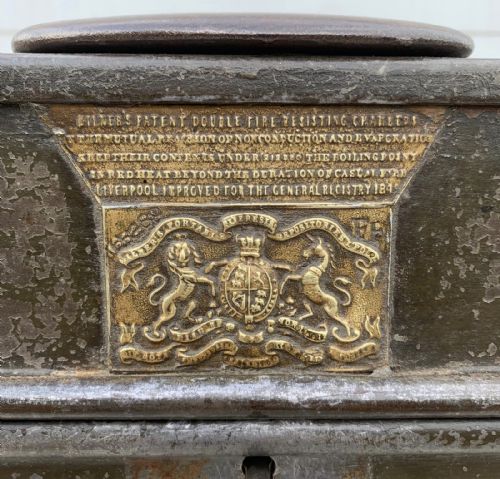 19TH CENTURY MILNERS STRONG BOX SAFE COMPLETE WITH KEY - ADDITIONAL PHOTO 7