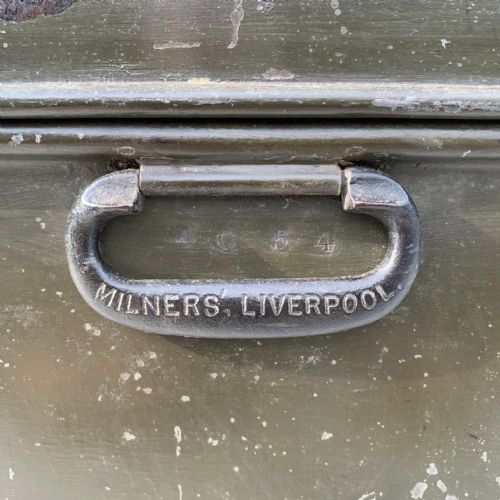 19TH CENTURY MILNERS STRONG BOX SAFE COMPLETE WITH KEY - ADDITIONAL PHOTO 14