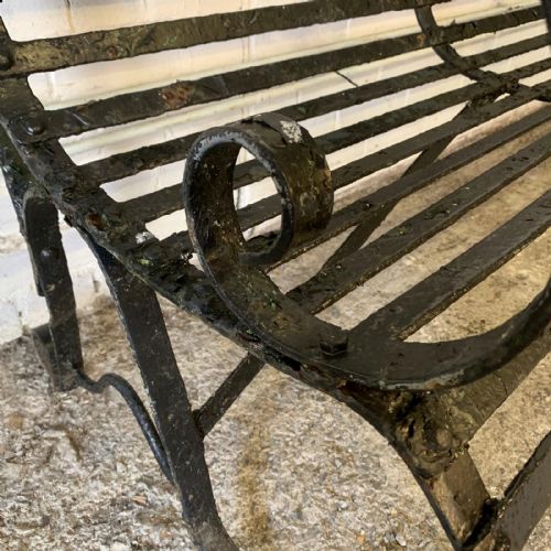 19TH CENTURY WROUGHT IRON STRAP BENCH - ADDITIONAL PHOTO 4