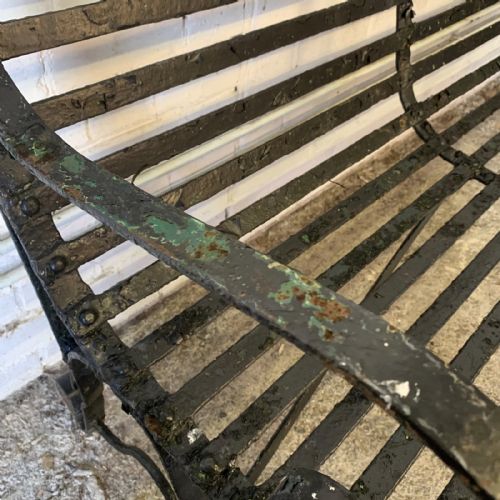 19TH CENTURY WROUGHT IRON STRAP BENCH - ADDITIONAL PHOTO 5