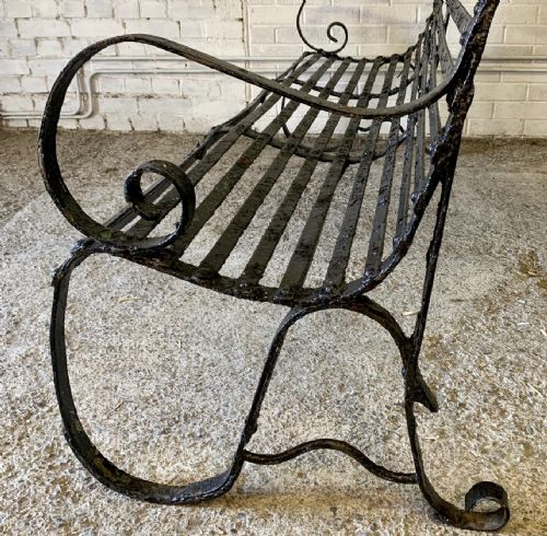 19TH CENTURY WROUGHT IRON STRAP BENCH - ADDITIONAL PHOTO 8