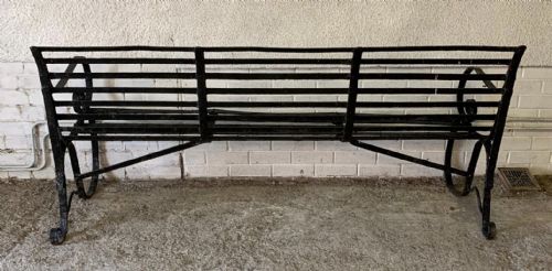 19TH CENTURY WROUGHT IRON STRAP BENCH - ADDITIONAL PHOTO 10