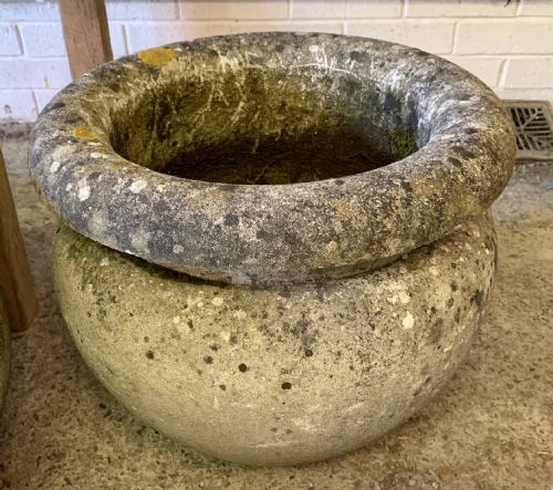 SET OF 7 CIRCA 1920 COMPOSITION STONE POTS - ADDITIONAL PHOTO 1
