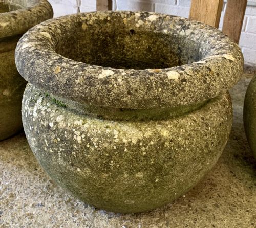 SET OF 7 CIRCA 1920 COMPOSITION STONE POTS - ADDITIONAL PHOTO 2