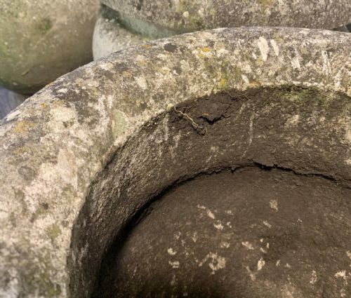 SET OF 7 CIRCA 1920 COMPOSITION STONE POTS - ADDITIONAL PHOTO 4