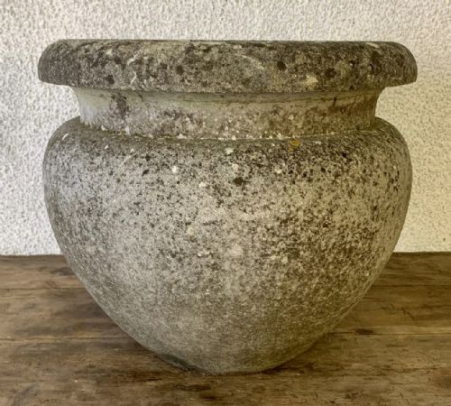 SET OF 7 CIRCA 1920 COMPOSITION STONE POTS - ADDITIONAL PHOTO 5