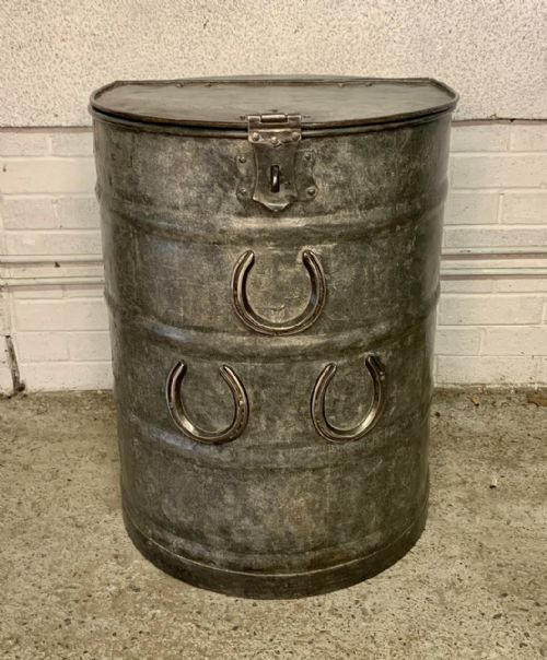 early 20th century galvanised feed bin - CATEGORY: ANTIQUE METAL - DATED 1920
