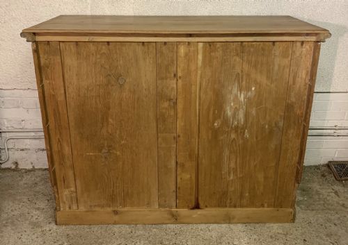 VICTORIAN PITCH PINE BANK OF 8 DRAWERS WITH ORIGINAL GOTHIC HANDLES - ADDITIONAL PHOTO 11
