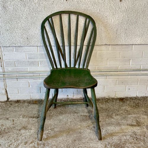 19th century west country yealmpton stick back chair in original paint - CATEGORY: ANTIQUE CHAIRS - DATED 19TH CENTURY
