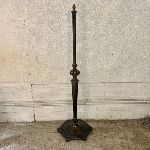 circa 1900 english japanned lacquered standard lamp - CATEGORY: ANTIQUE LIGHTING - DATED 1900