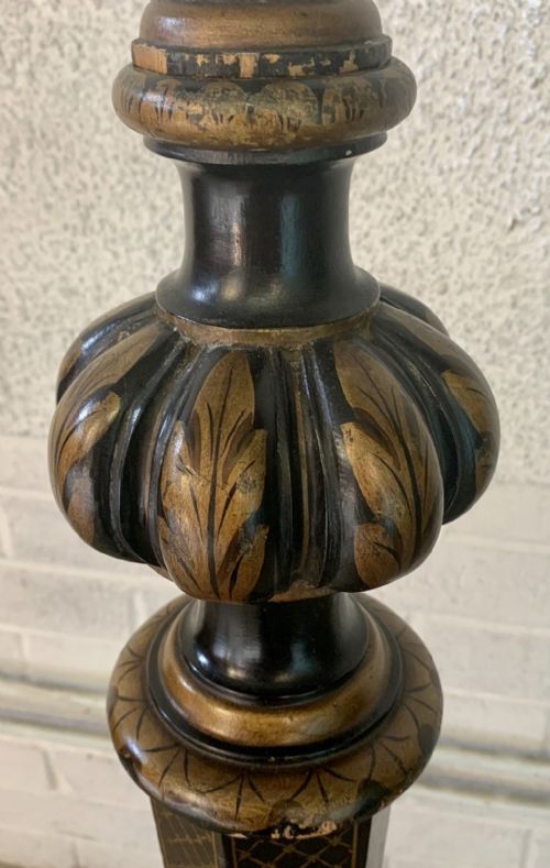 CIRCA 1900 ENGLISH JAPANNED LACQUERED STANDARD LAMP - ADDITIONAL PHOTO 5