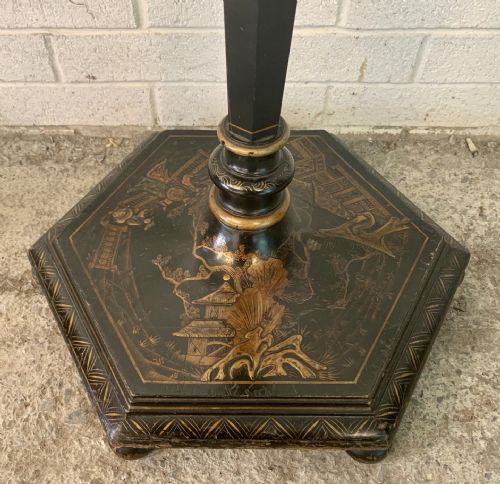 CIRCA 1900 ENGLISH JAPANNED LACQUERED STANDARD LAMP - ADDITIONAL PHOTO 8
