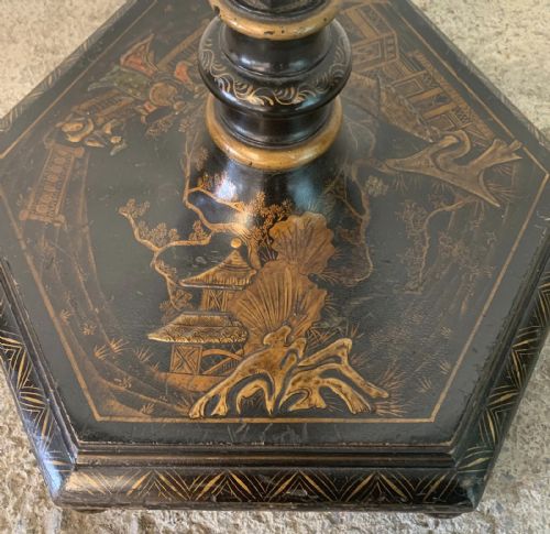 CIRCA 1900 ENGLISH JAPANNED LACQUERED STANDARD LAMP - ADDITIONAL PHOTO 11