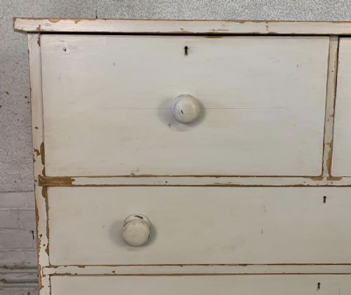 VICTORIAN SCOTTISH PAINTED PINE CHEST OF DRAWERS COMPLETE WITH KEY - ADDITIONAL PHOTO 5