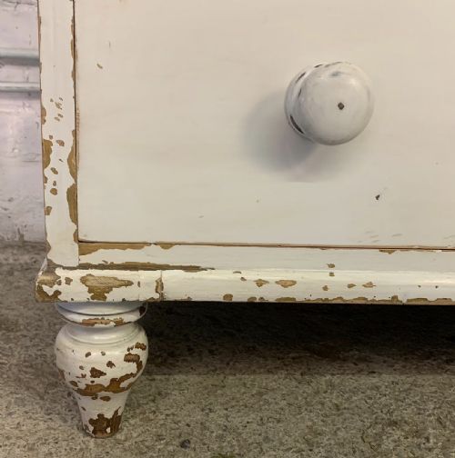 VICTORIAN SCOTTISH PAINTED PINE CHEST OF DRAWERS COMPLETE WITH KEY - ADDITIONAL PHOTO 7