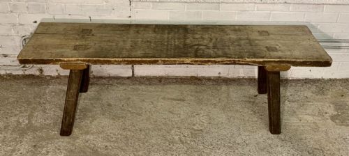 19TH CENTURY HARDWOOD PIG BENCH - ADDITIONAL PHOTO 1