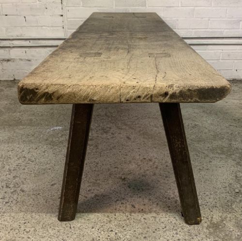 19TH CENTURY HARDWOOD PIG BENCH - ADDITIONAL PHOTO 7