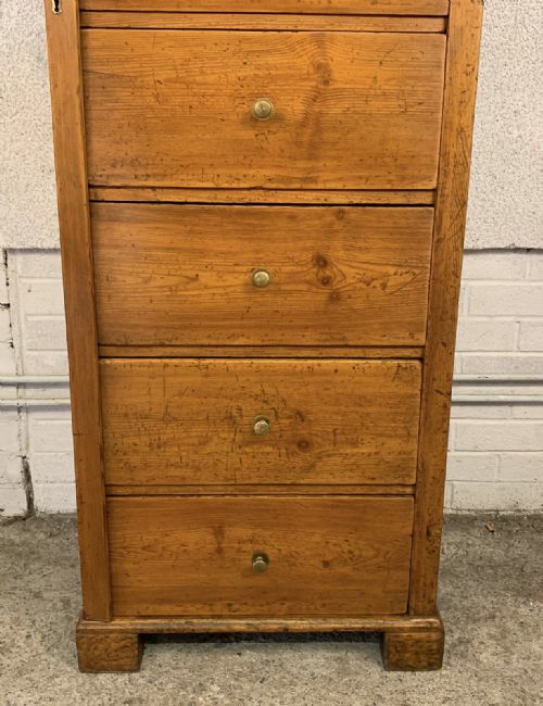 19TH CENTURY PINE 7 DRAWER WELLINGTON CHEST - ADDITIONAL PHOTO 3