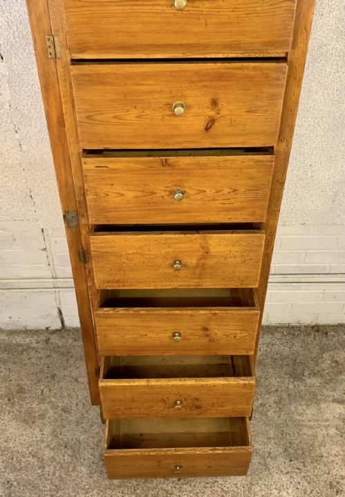 19TH CENTURY PINE 7 DRAWER WELLINGTON CHEST - ADDITIONAL PHOTO 12