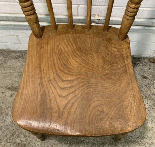 SET OF 4 VICTORIAN STICK BACK KITCHEN CHAIRS CONSTRUCTED FROM ELM AND BEECH - ADDITIONAL PHOTO 12