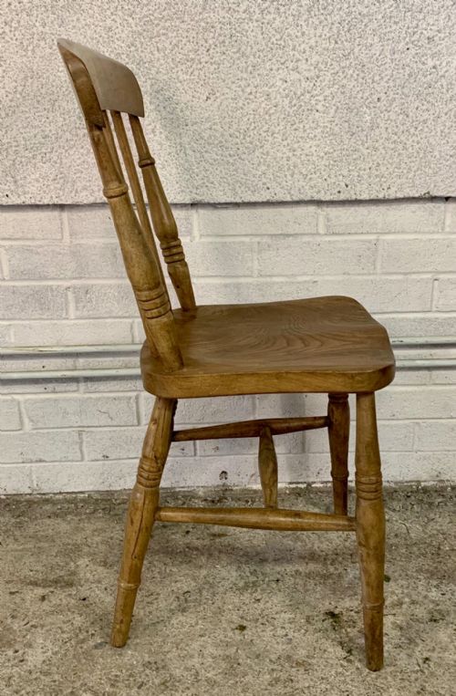 SET OF 4 VICTORIAN STICK BACK KITCHEN CHAIRS CONSTRUCTED FROM ELM AND BEECH - ADDITIONAL PHOTO 13