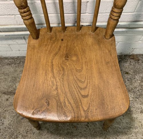 SET OF 4 VICTORIAN STICK BACK KITCHEN CHAIRS CONSTRUCTED FROM ELM AND BEECH - ADDITIONAL PHOTO 16