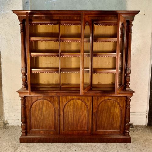 victorian mahogany glazed top bookcase - CATEGORY: ANTIQUE BOOKCASES - DATED VICTORIAN