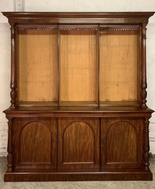 VICTORIAN MAHOGANY GLAZED TOP BOOKCASE - ADDITIONAL PHOTO 2