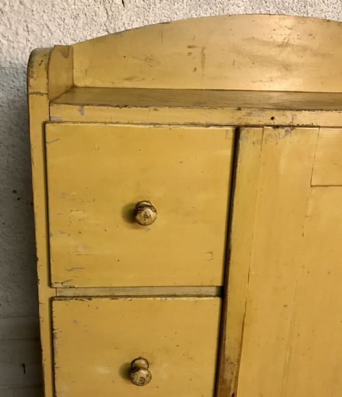 CIRCA 1900 EAST EUROPEAN FOOD CUPBOARD WITH LAYERS OF OLD PAINT - ADDITIONAL PHOTO 3