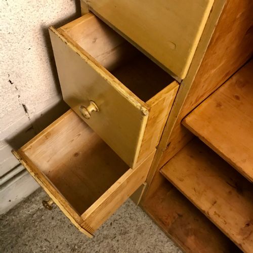 CIRCA 1900 EAST EUROPEAN FOOD CUPBOARD WITH LAYERS OF OLD PAINT - ADDITIONAL PHOTO 5