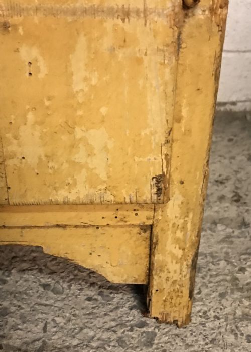 CIRCA 1900 EAST EUROPEAN FOOD CUPBOARD WITH LAYERS OF OLD PAINT - ADDITIONAL PHOTO 12