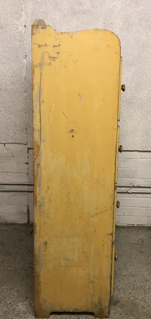 CIRCA 1900 EAST EUROPEAN FOOD CUPBOARD WITH LAYERS OF OLD PAINT - ADDITIONAL PHOTO 14