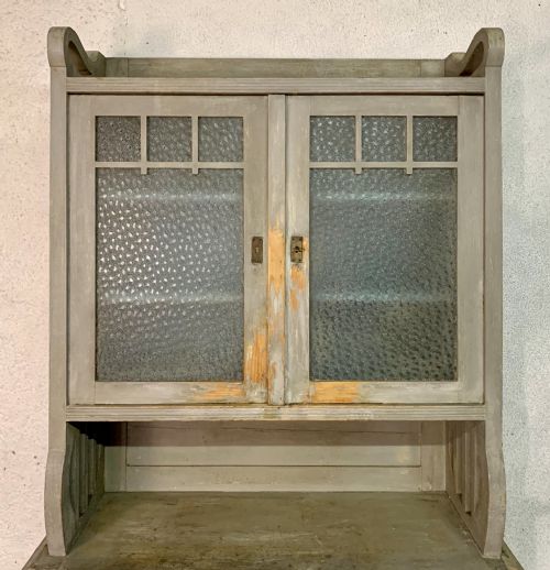 CIRCA 1900 EUROPEAN GLAZED TOP DRESSER WITH ORIGINAL PAINT - ADDITIONAL PHOTO 3