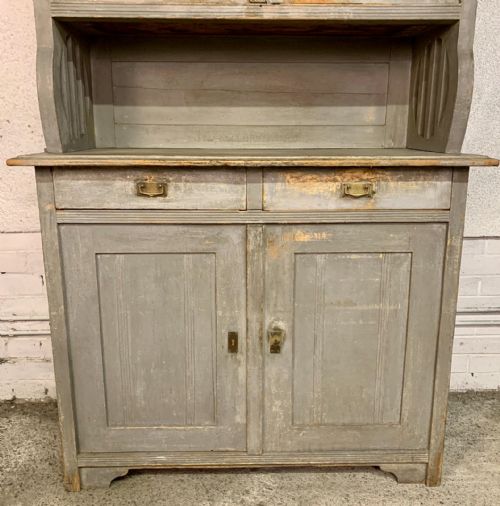 CIRCA 1900 EUROPEAN GLAZED TOP DRESSER WITH ORIGINAL PAINT - ADDITIONAL PHOTO 7