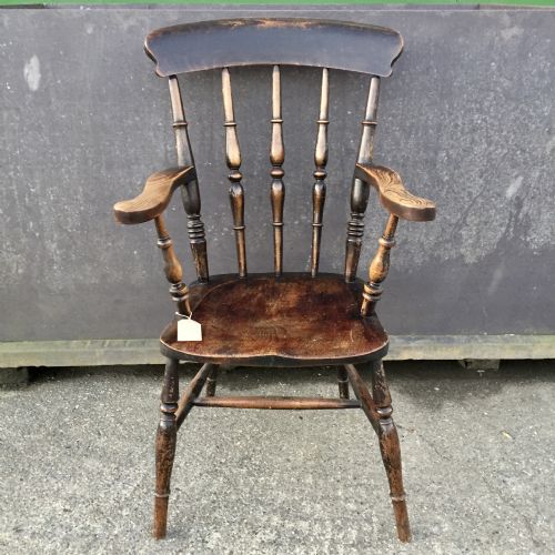 victorian elm and beech windsor arm chair - CATEGORY: ANTIQUE CHAIRS - DATED VICTORIAN