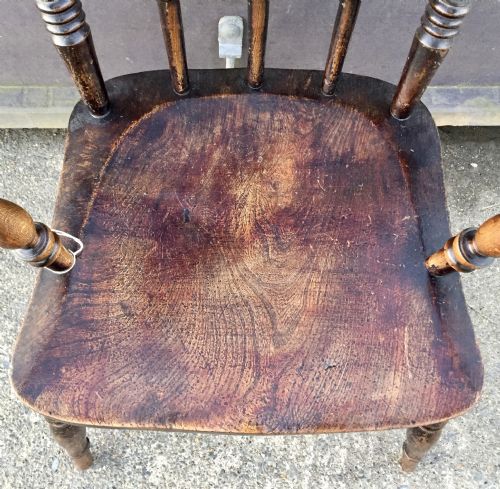 VICTORIAN ELM AND BEECH WINDSOR ARM CHAIR - ADDITIONAL PHOTO 5